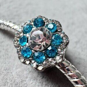 Blue‎ Flower Spacer Charm fits PANDORA